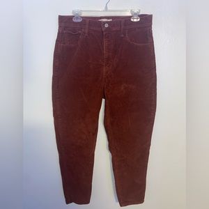 Levi Strauss High Waisted Corduroy Mom Jean
